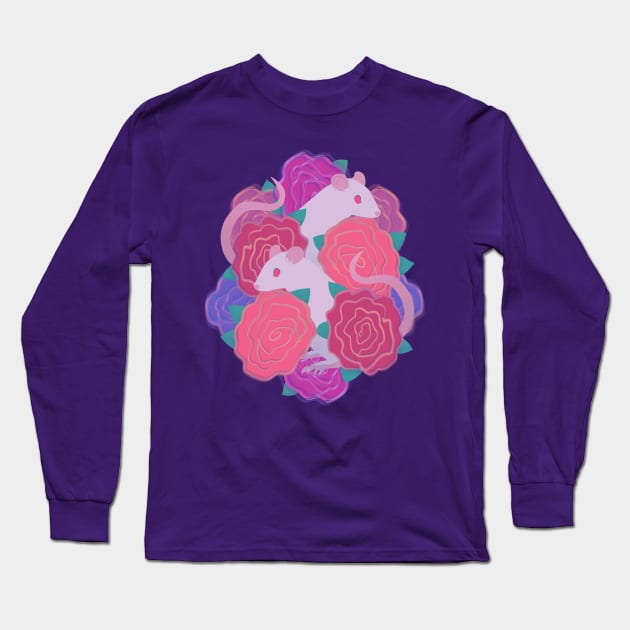 Rosy Rats Long Sleeve T-Shirt by Adrielle-art